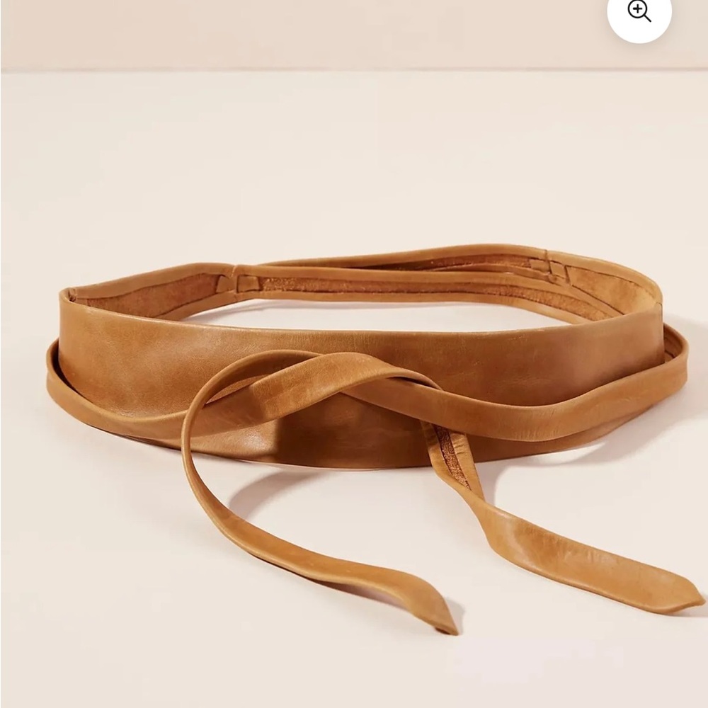 Anthropologie Ada Tan Leather Wrap Belt